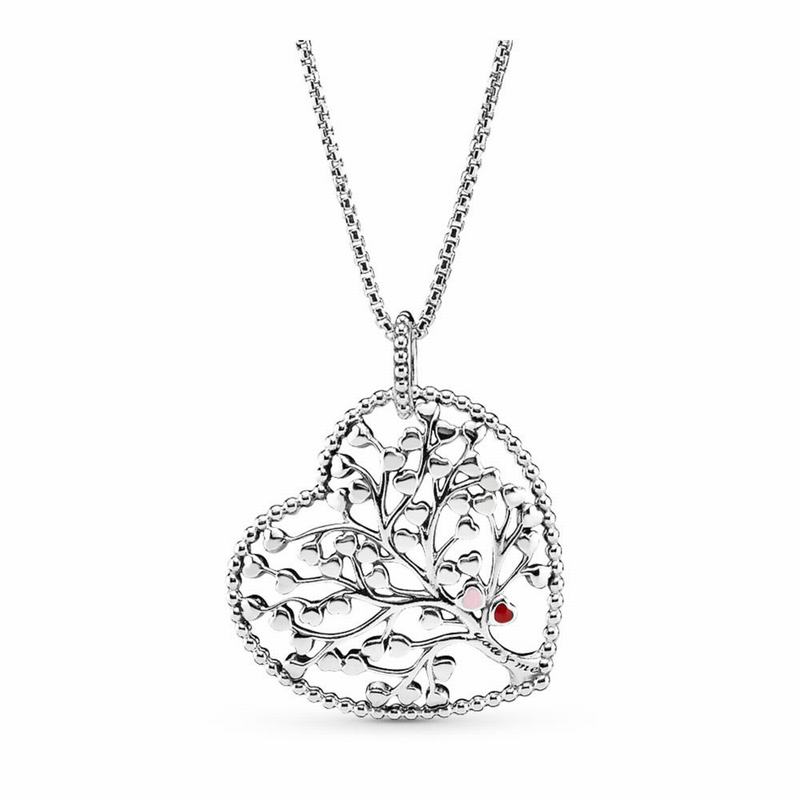 Pandora Family Tree Heart Necklace Clearance NZ, Sterling Silver (706983-PLR)